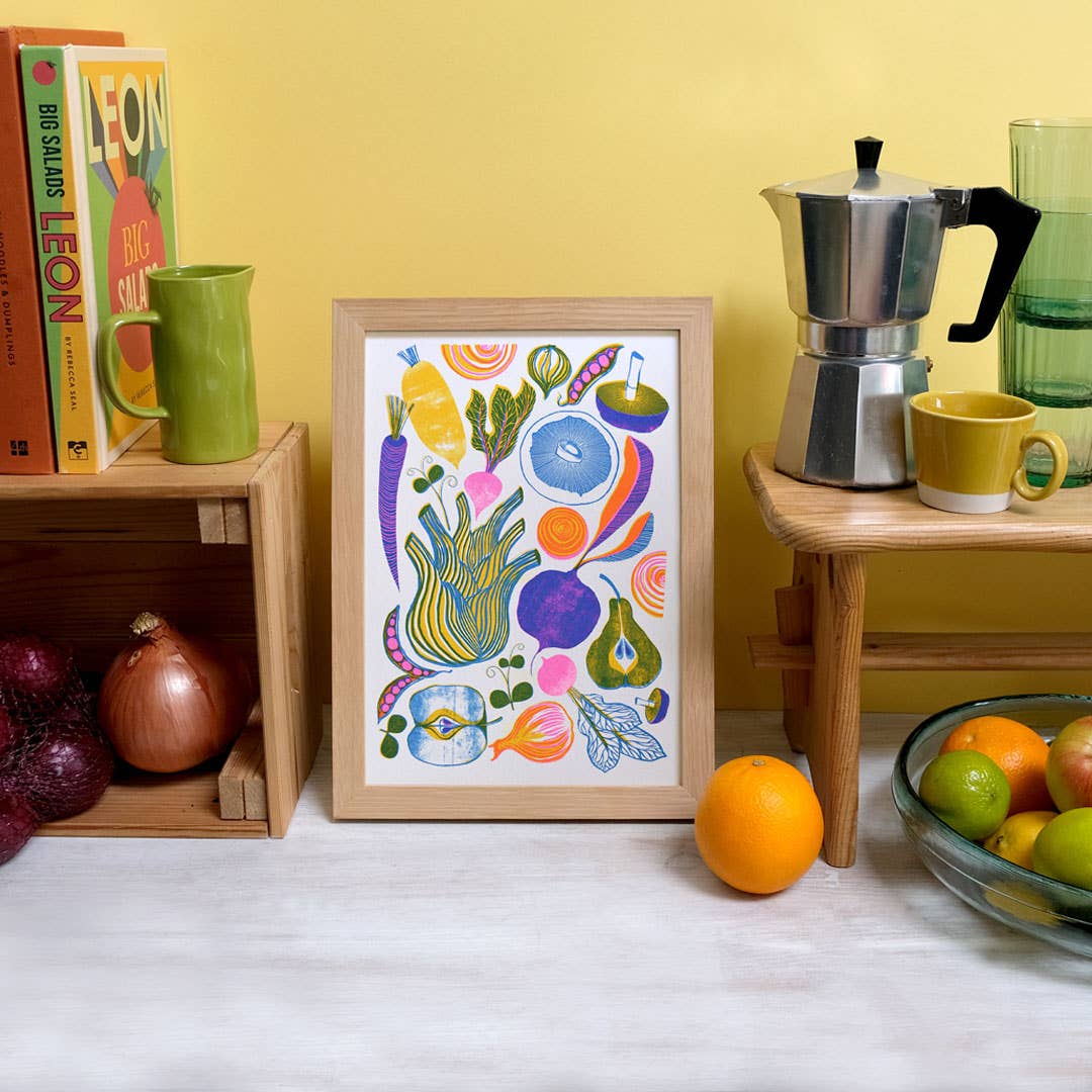 Roots, Fruits & Shoots | A4 Risograph Print, wall art - All Good Things