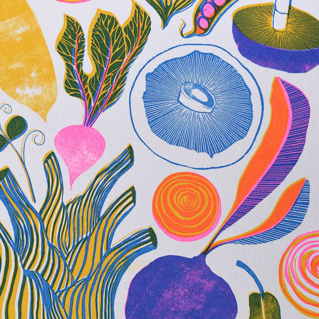 Roots, Fruits & Shoots | A4 Risograph Print, wall art - All Good Things