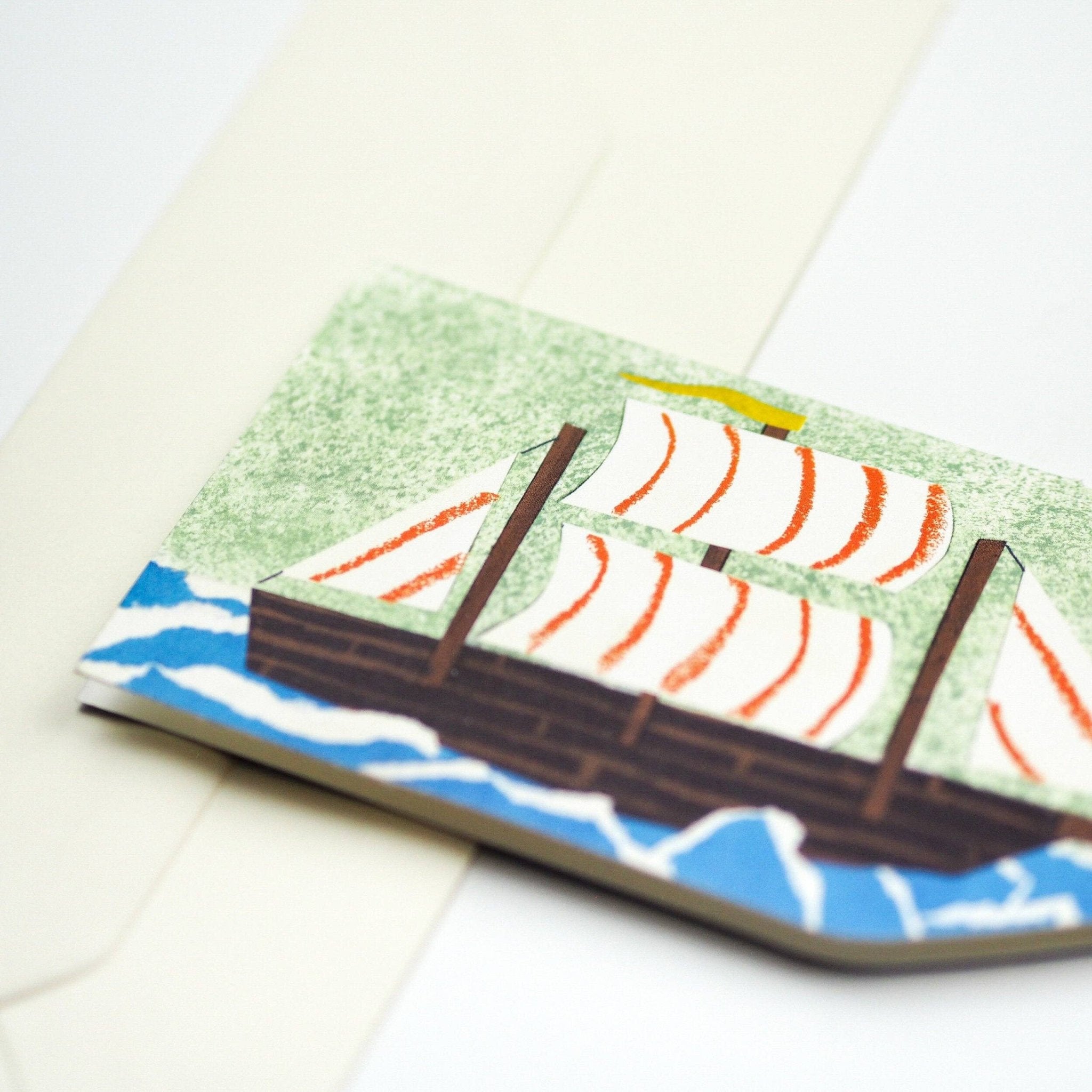 Ship in a Bottle nautical card - All Good Things