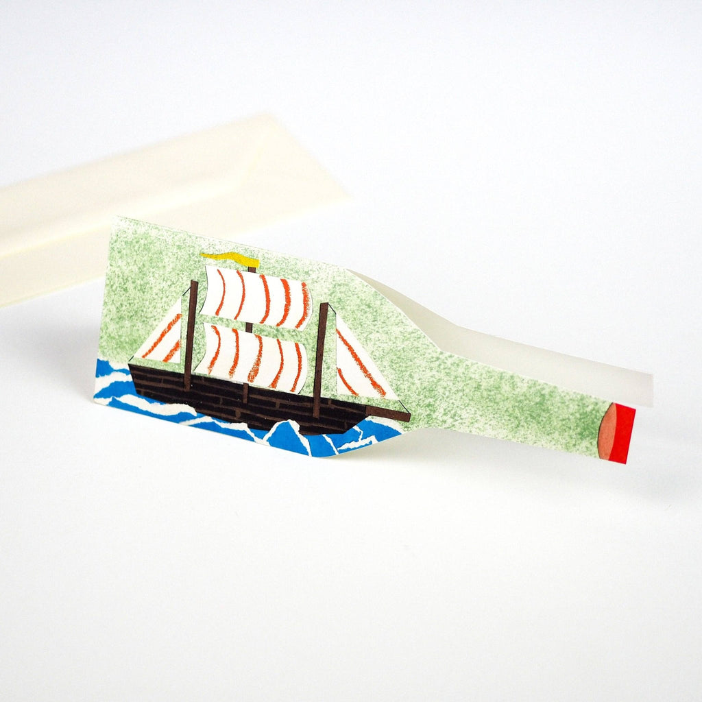 Ship in a Bottle nautical card - All Good Things