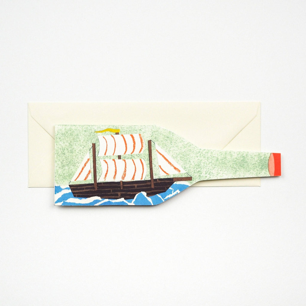 Ship in a Bottle nautical card - All Good Things