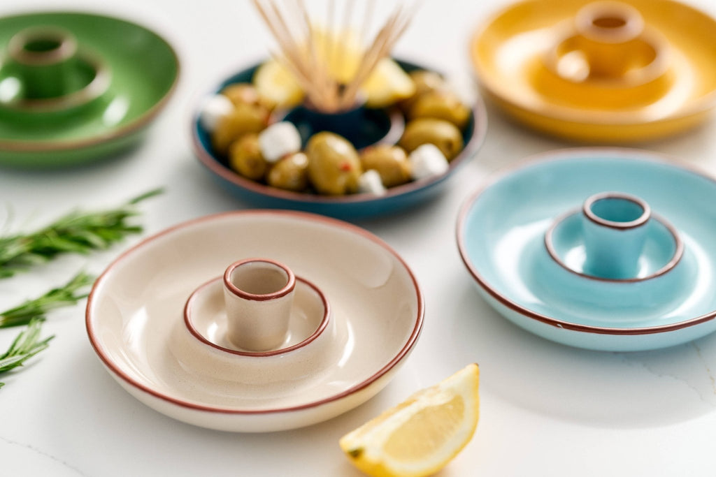 Sintra Glazed Terracotta Olive Dish - Stone - All Good Things