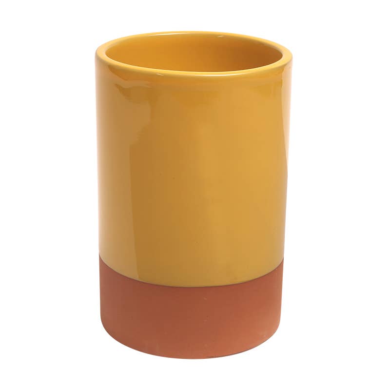 Sintra Glazed Terracotta Wine Cooler - Ochre: Yellow - All Good Things