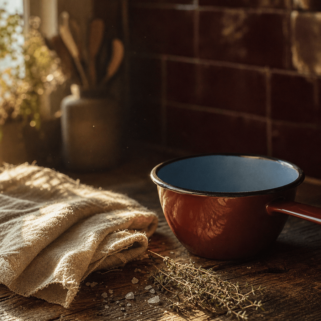 Small Enamel Milk Pan | Easy-Clean Steel | Ideal for Single Servings & Gravy - All Good Things