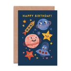 Space Faces Birthday Card | A6 Planet Themed Greeting Card - All Good Things