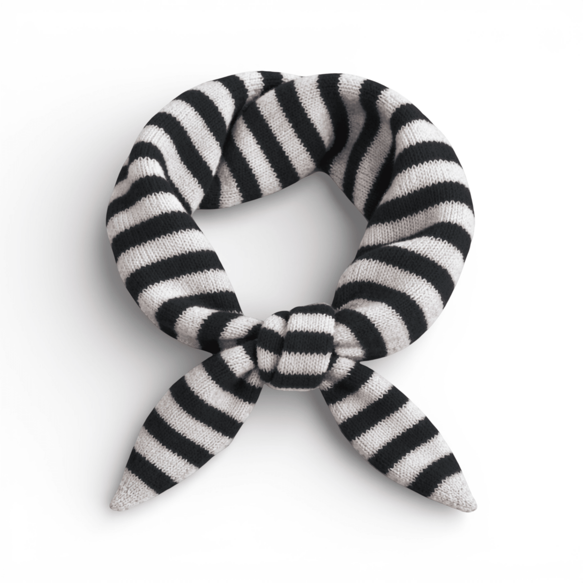Striped Wool Blend Light Weight Triangle Neck Scarf: Navy Grey - All Good Things