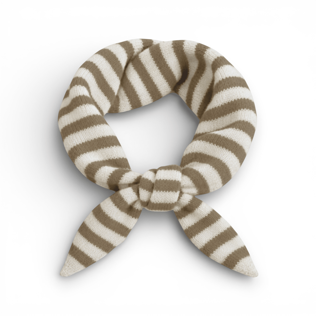 Striped Wool Blend Light Weight Triangle Neck Scarf: Navy Grey - All Good Things