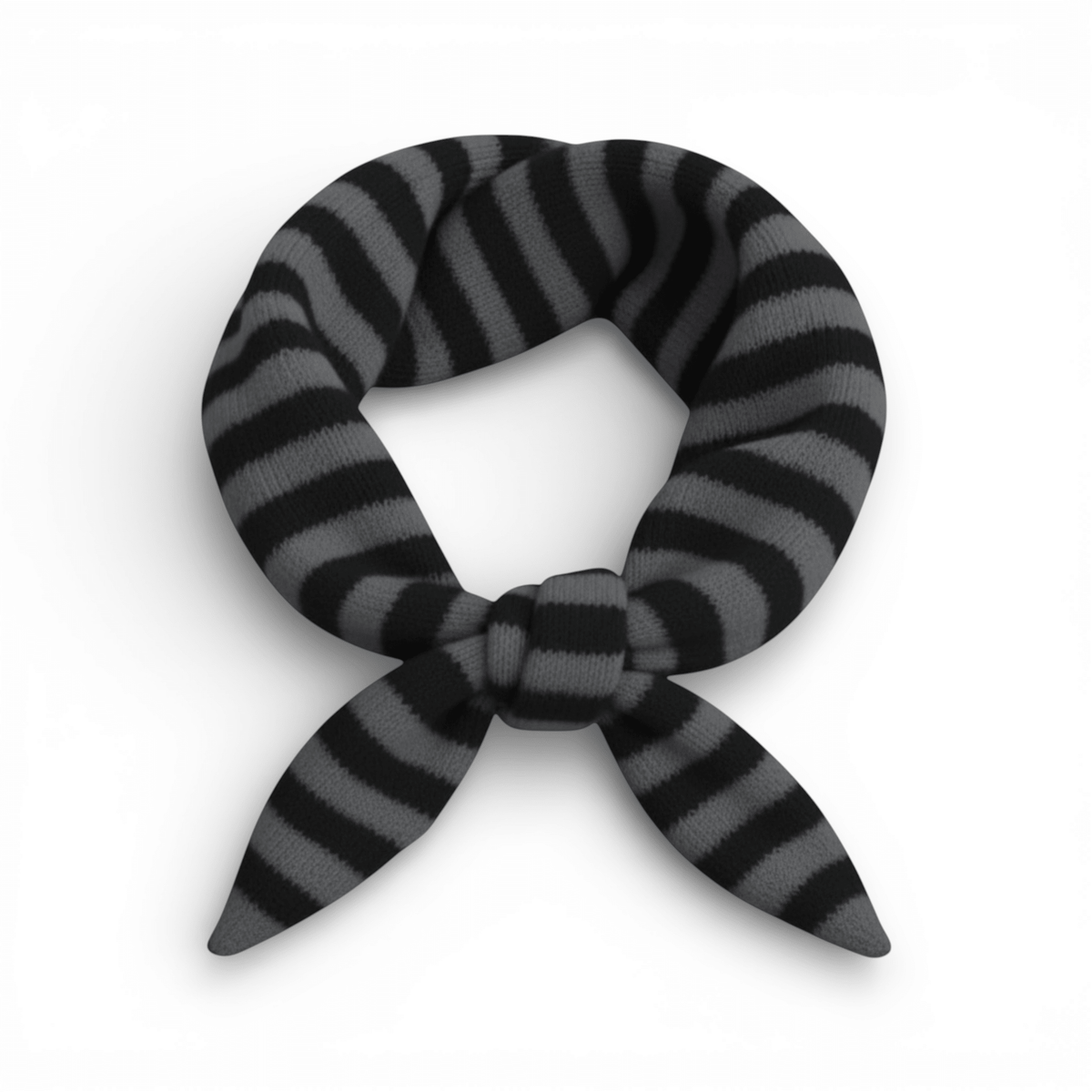 Striped Wool Blend Light Weight Triangle Neck Scarf: Navy Grey - All Good Things