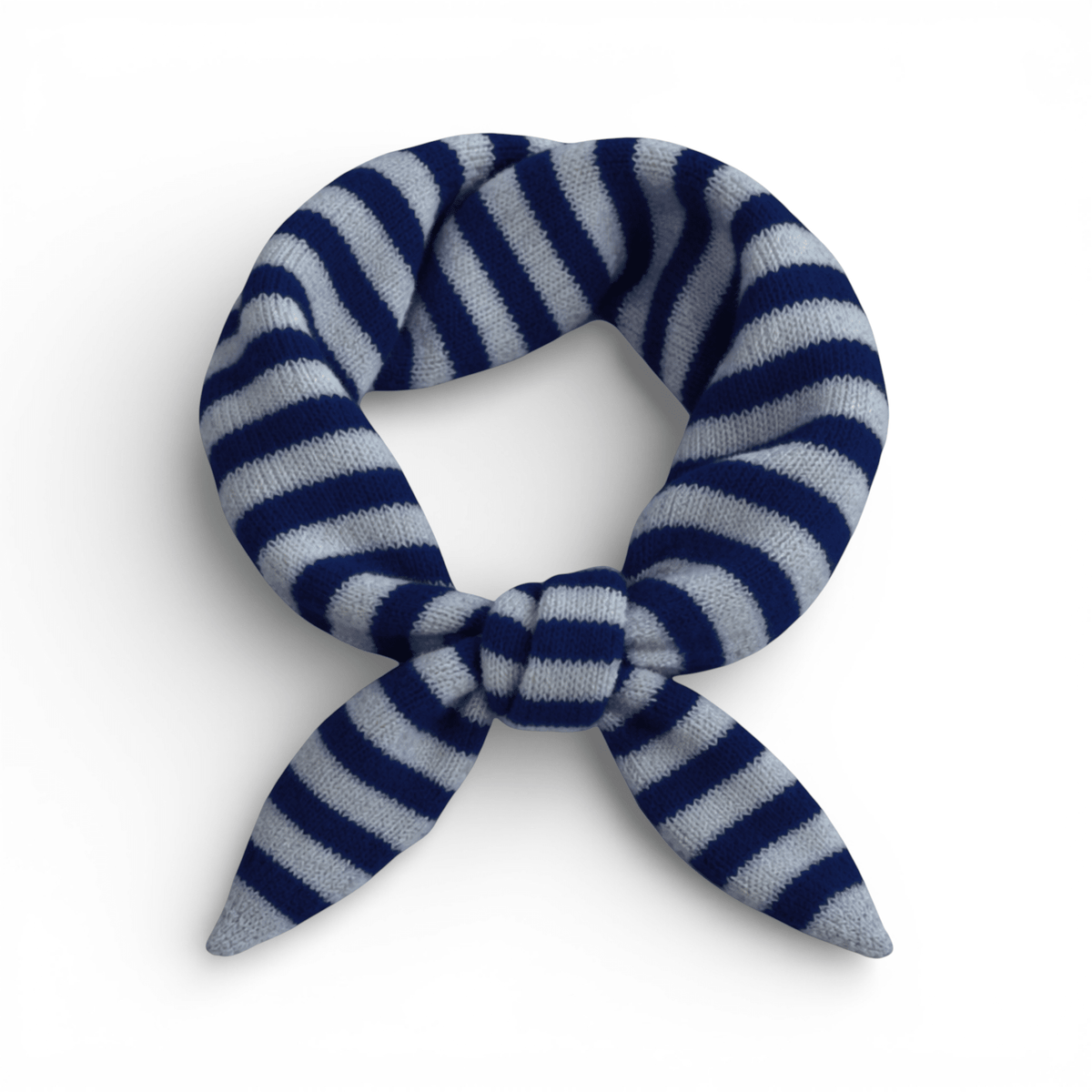Striped Wool Blend Light Weight Triangle Neck Scarf: Navy Grey - All Good Things