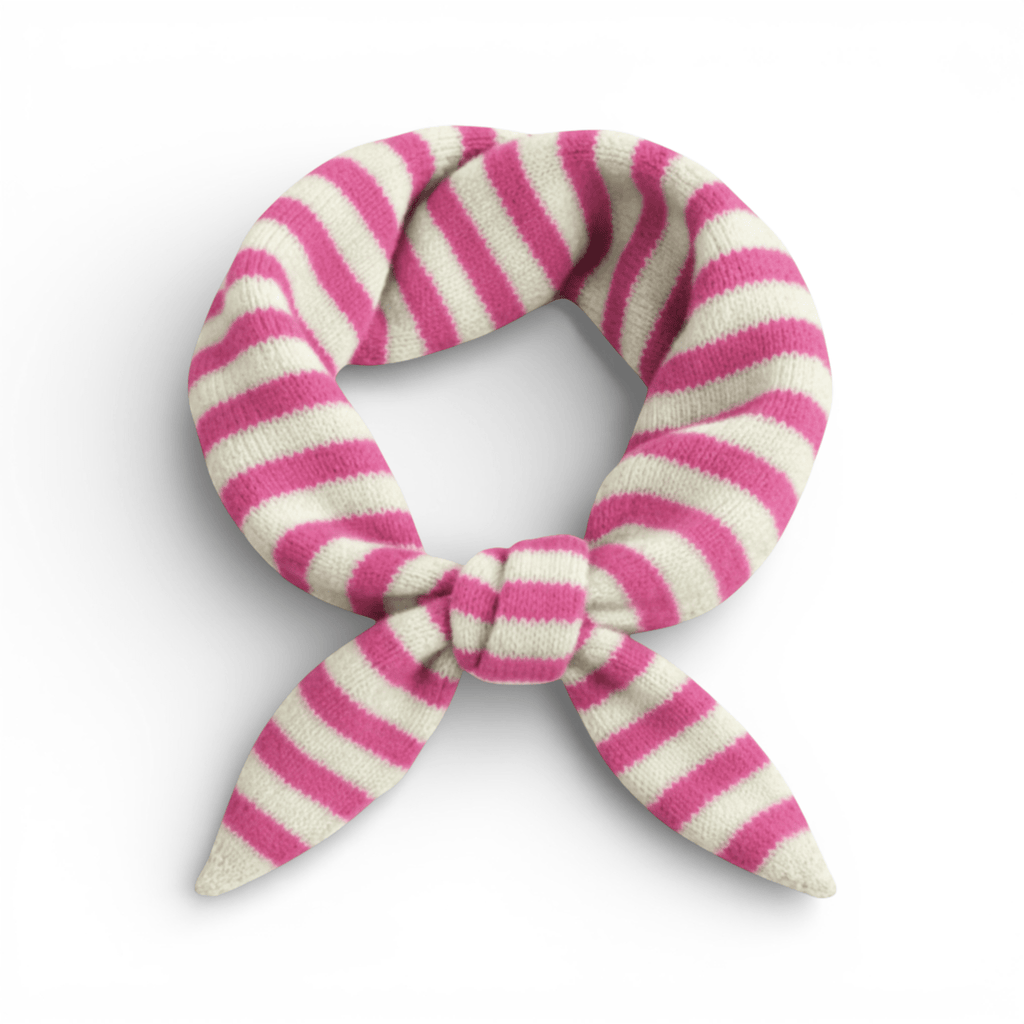 Striped Wool Blend Light Weight Triangle Neck Scarf: Red - All Good Things