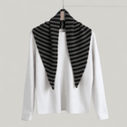 Striped Wool Blend Light Weight Triangle Neck Scarf: Red - All Good Things