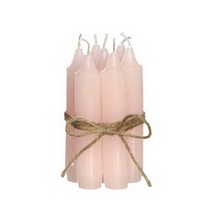 Taper candle h.11 cm set 7 white pink - All Good Things