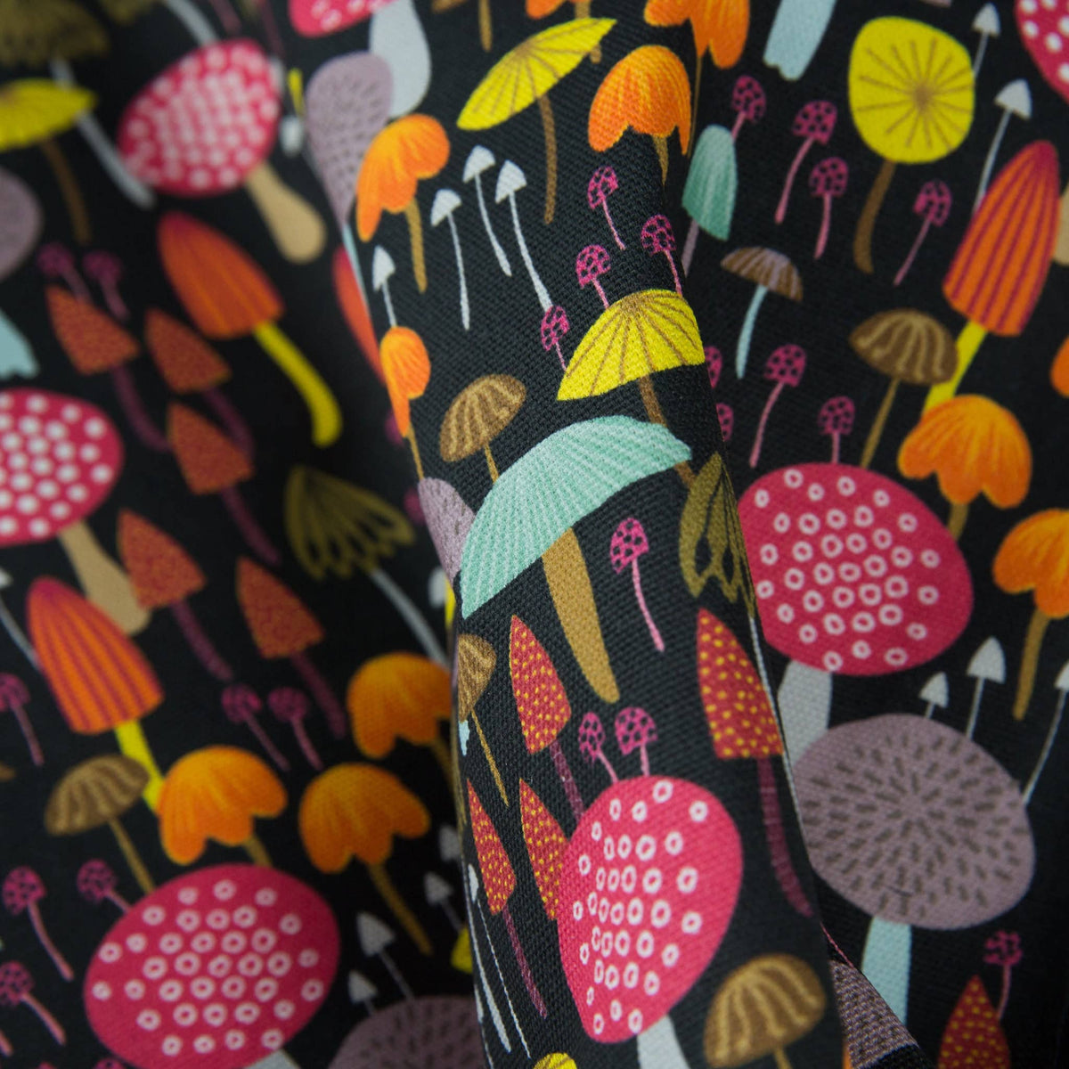 Tea Towel | Dark Toadstool and Mushroom Design | 100% Cotton - All Good Things