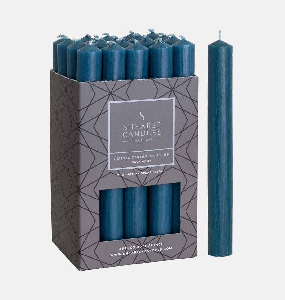 Teal 8 inch Dinner Candles x 20 - All Good Things
