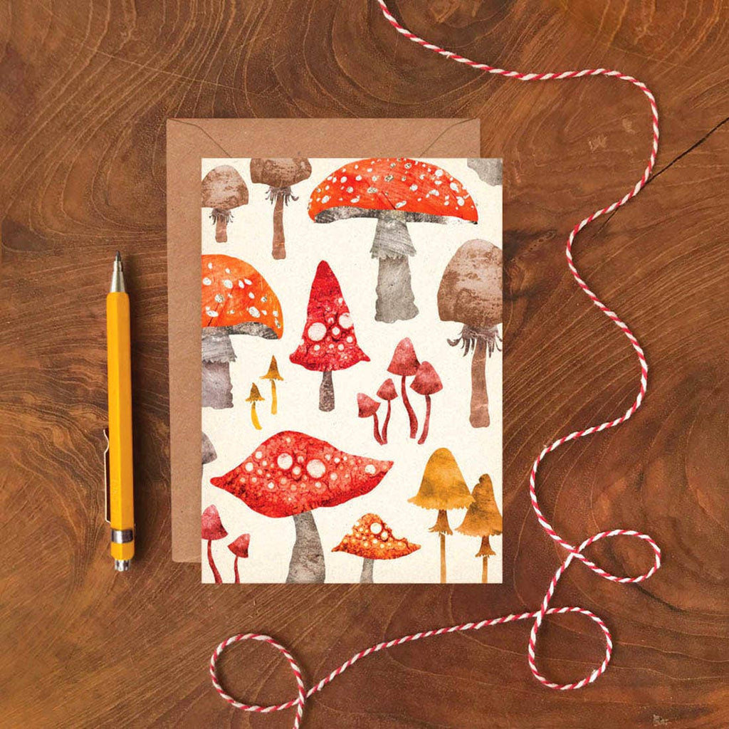 Toadstool Pattern Everyday Blank Greeting Card - All Good Things