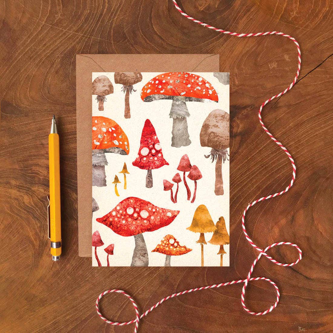 Toadstool Pattern Everyday Blank Greeting Card - All Good Things