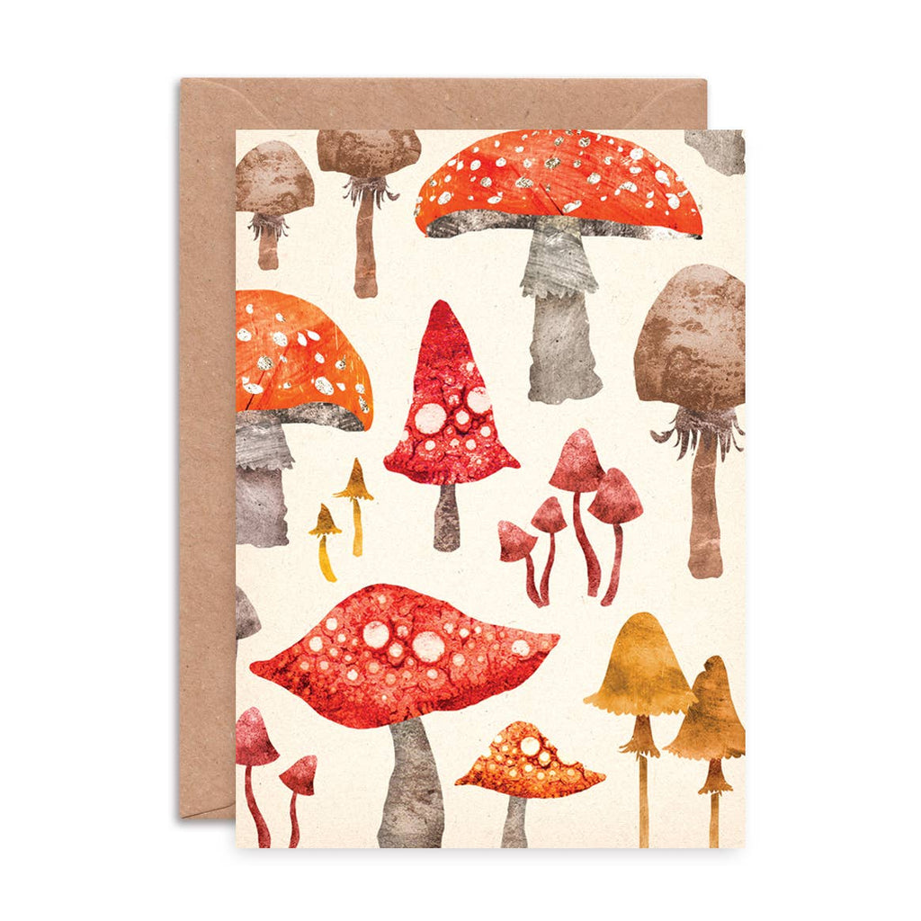 Toadstool Pattern Everyday Blank Greeting Card - All Good Things