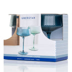 Twist Champagne Coupe Glasses - Set of 2 Blue/Green - All Good Things