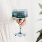 Twist Champagne Coupe Glasses - Set of 2 Blue/Green - All Good Things