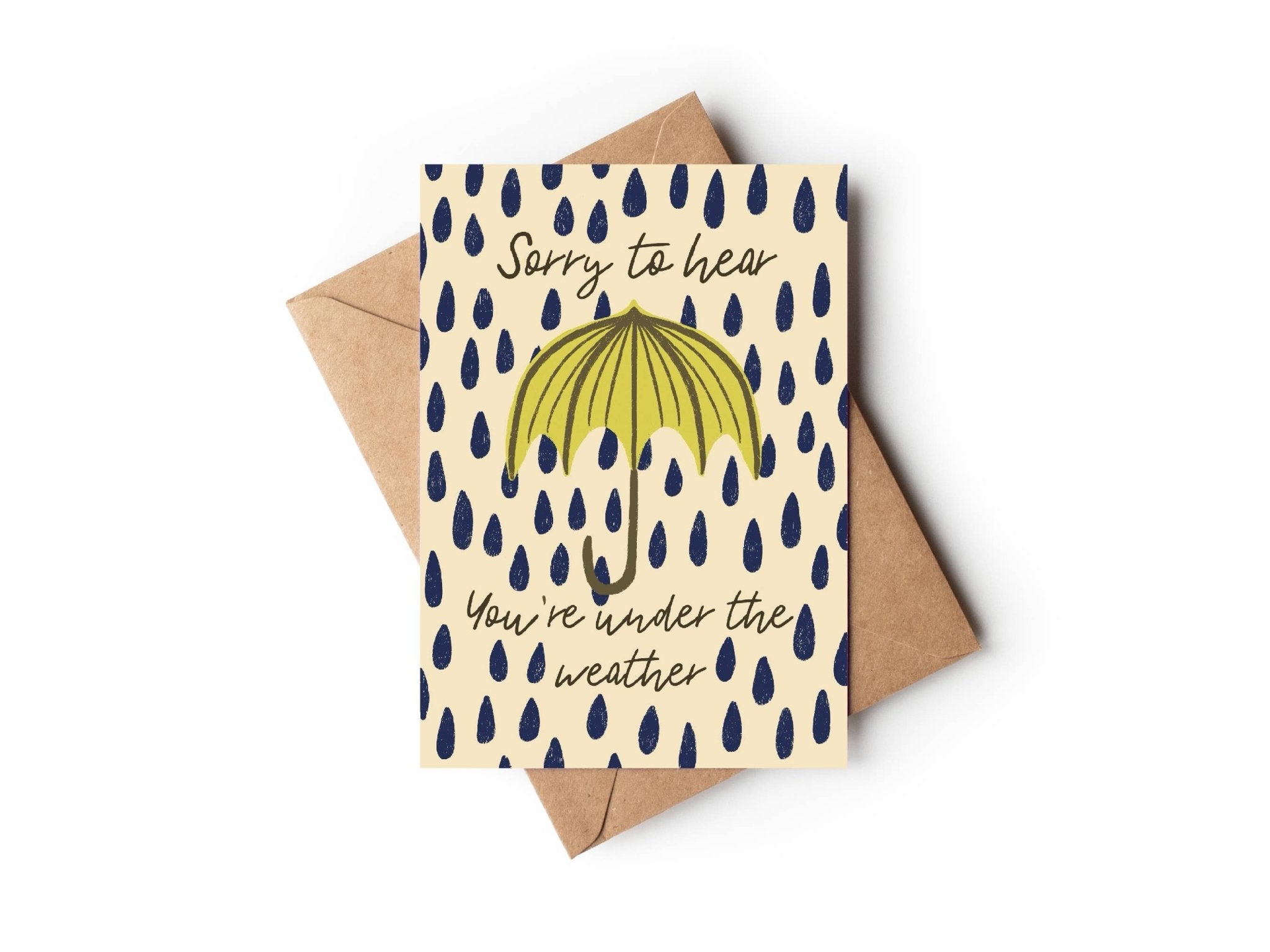 Under the Weather Umbrella Get Well Soon Card: Biodegradable cello bag - All Good Things