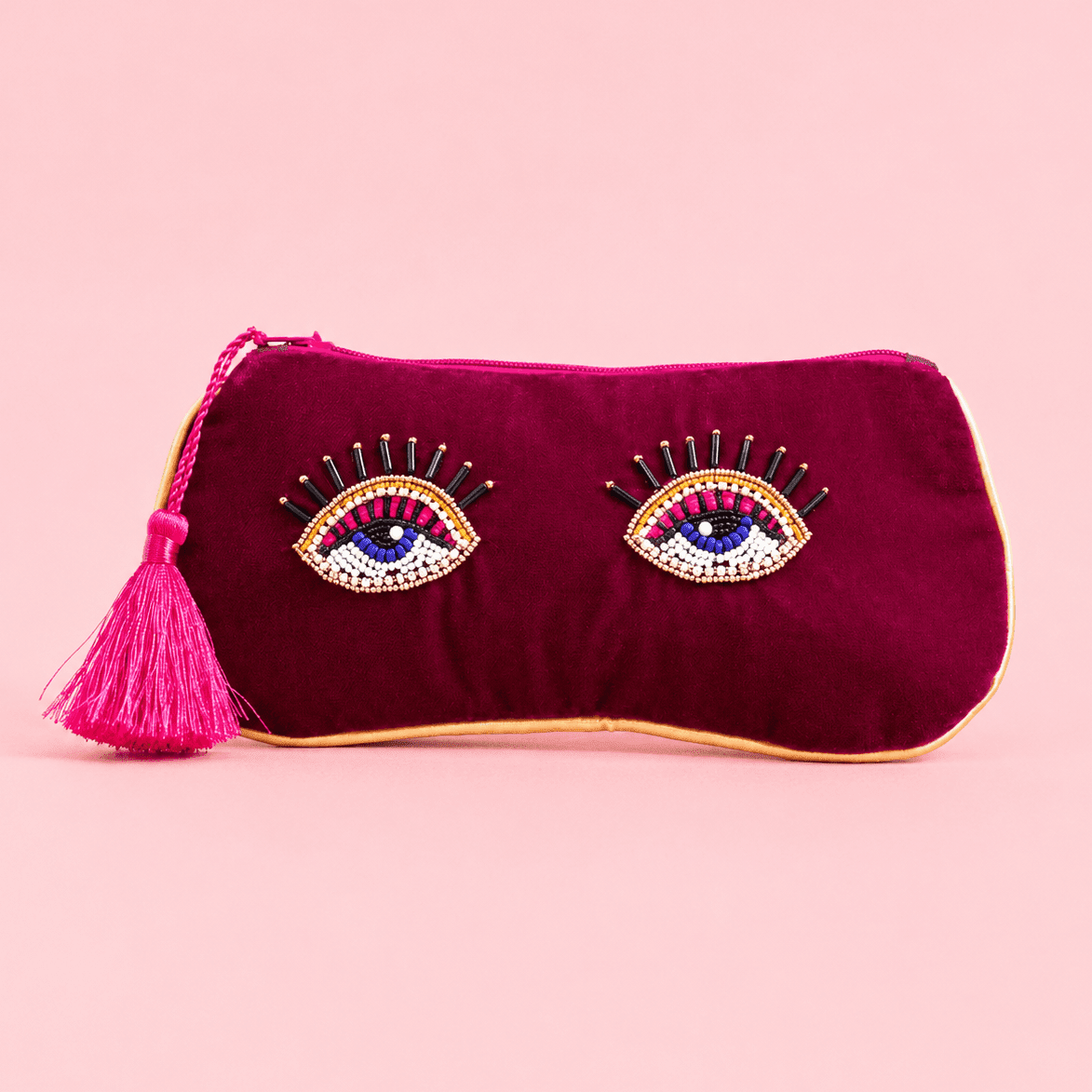 Velvet Beaded Glasses Pouch – Eye Design - All Good Things