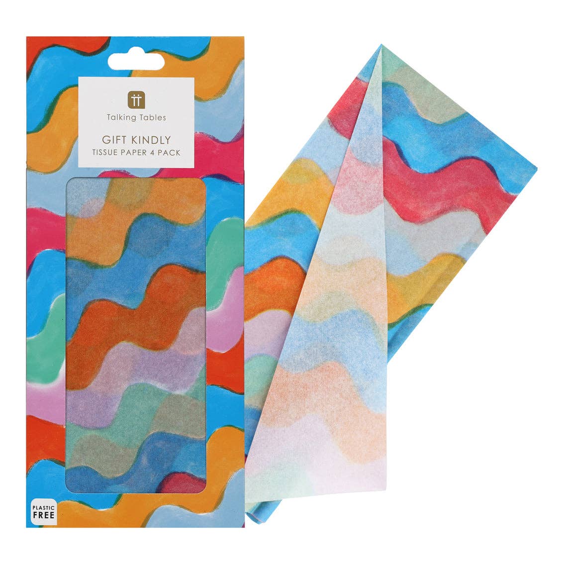 Wavy Multicolour Tissue Paper - 4 Sheets | Party Gift Wrap | - All Good Things