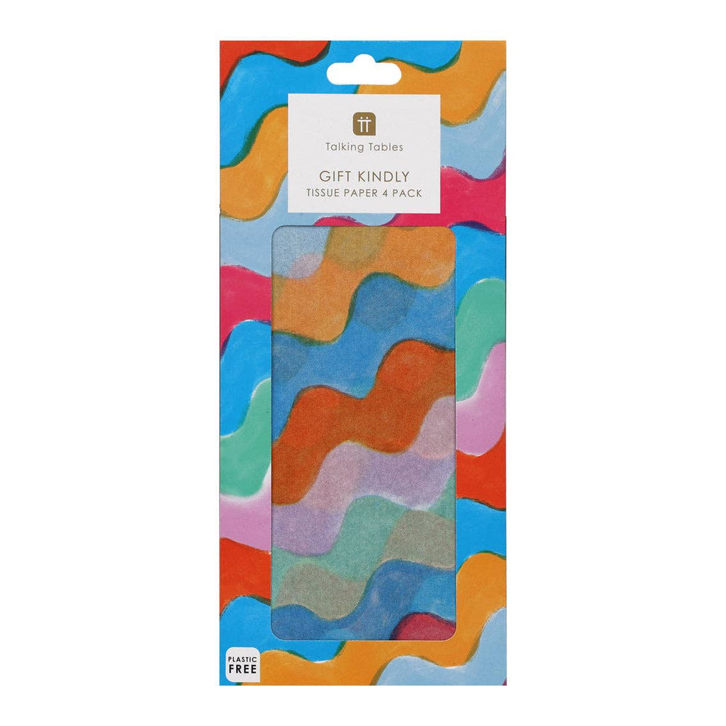 Wavy Multicolour Tissue Paper - 4 Sheets | Party Gift Wrap | - All Good Things