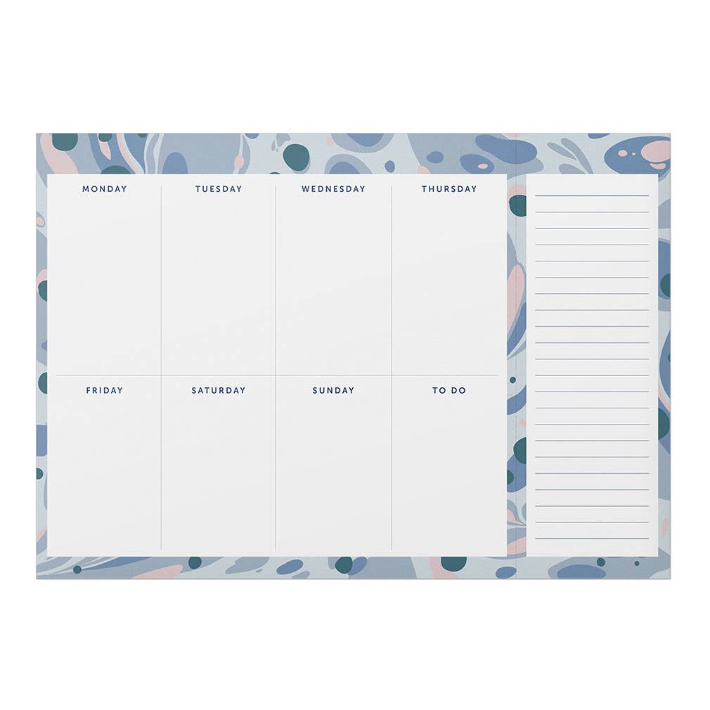 Weekly Planner Pad, Week To View, Organiser, Marble Design - All Good Things