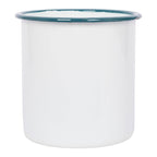 White Enamel Utensil Holder With Green Trim - All Good Things