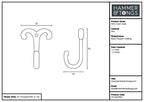 Wire Coat Hook - W70mm x H90mm - Black - All Good Things