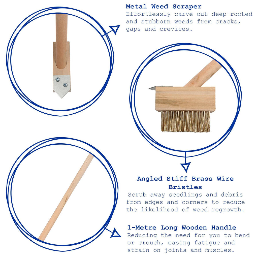 Wooden Long Handle Weed Brush - 120cm - All Good Things