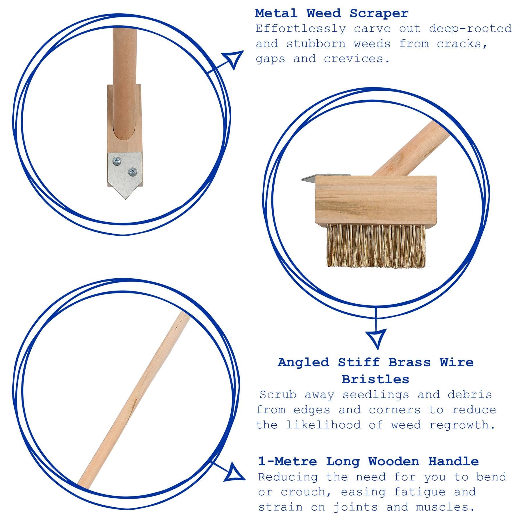 Wooden Long Handle Weed Brush - 120cm - All Good Things