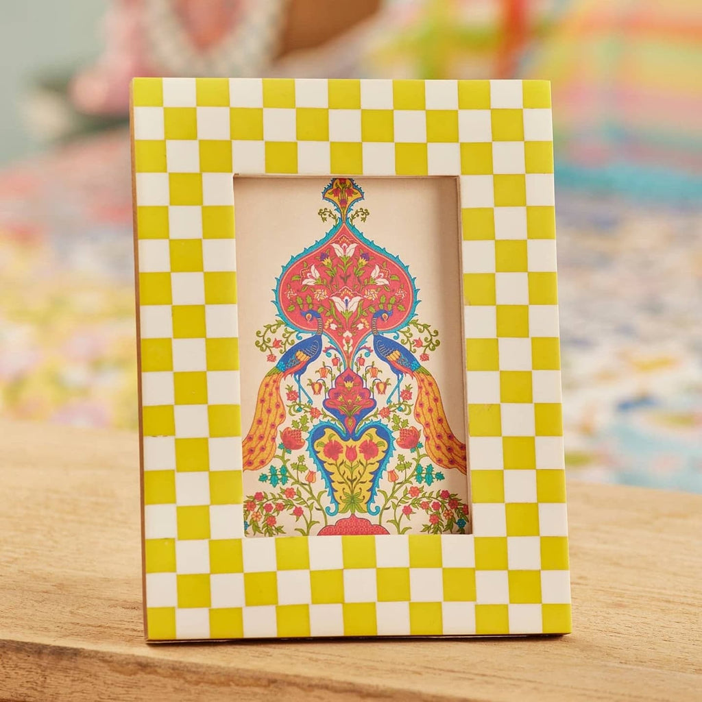 Yellow Check Resin Picture Frame - All Good Things