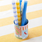 Yellow Striped Dinner Candles - All Good Things
