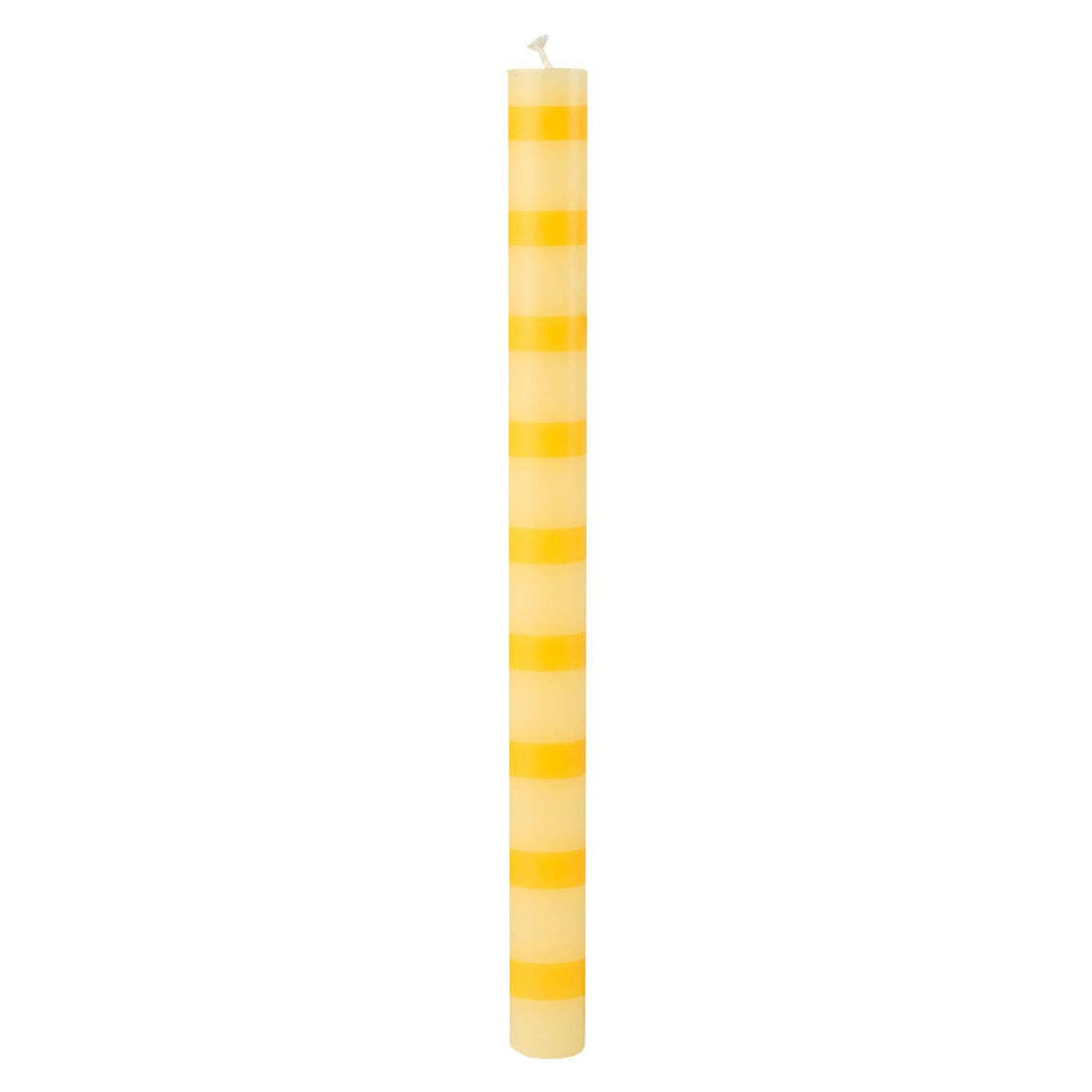 Yellow Striped Dinner Candles - All Good Things